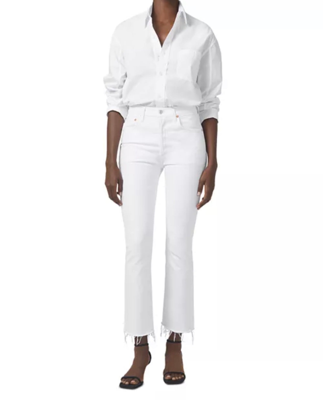 Citizens of Humanity Isola High Rise Cropped Bootcut Jeans - Plaster