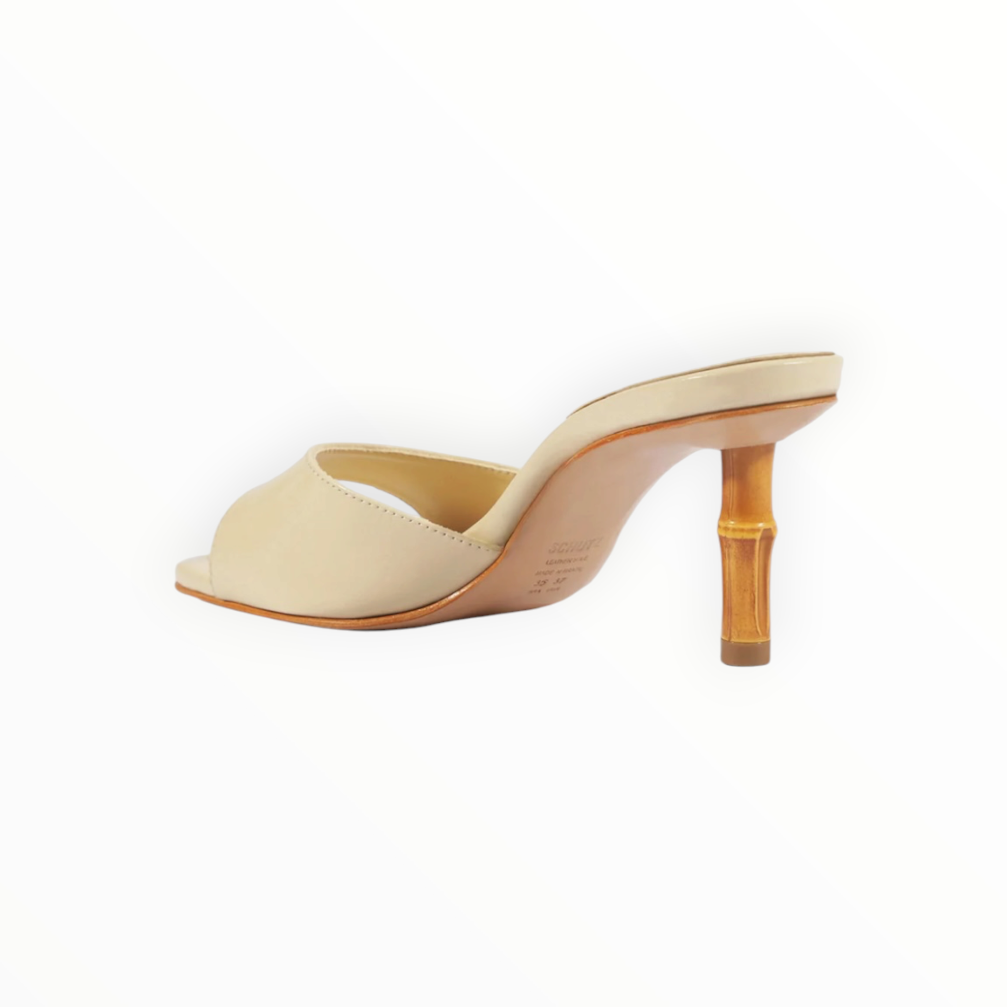 Schutz Leena Bamboo Leather Sandal - Eggshell