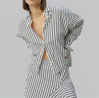Closed Asymmetrical Striped Skirt