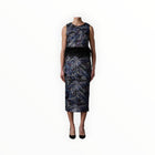 Le Superbe Midnight Abstract Floral Skirt