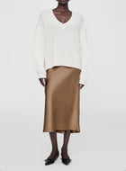 Anine Bing Bar Silk Skirt - Sepia