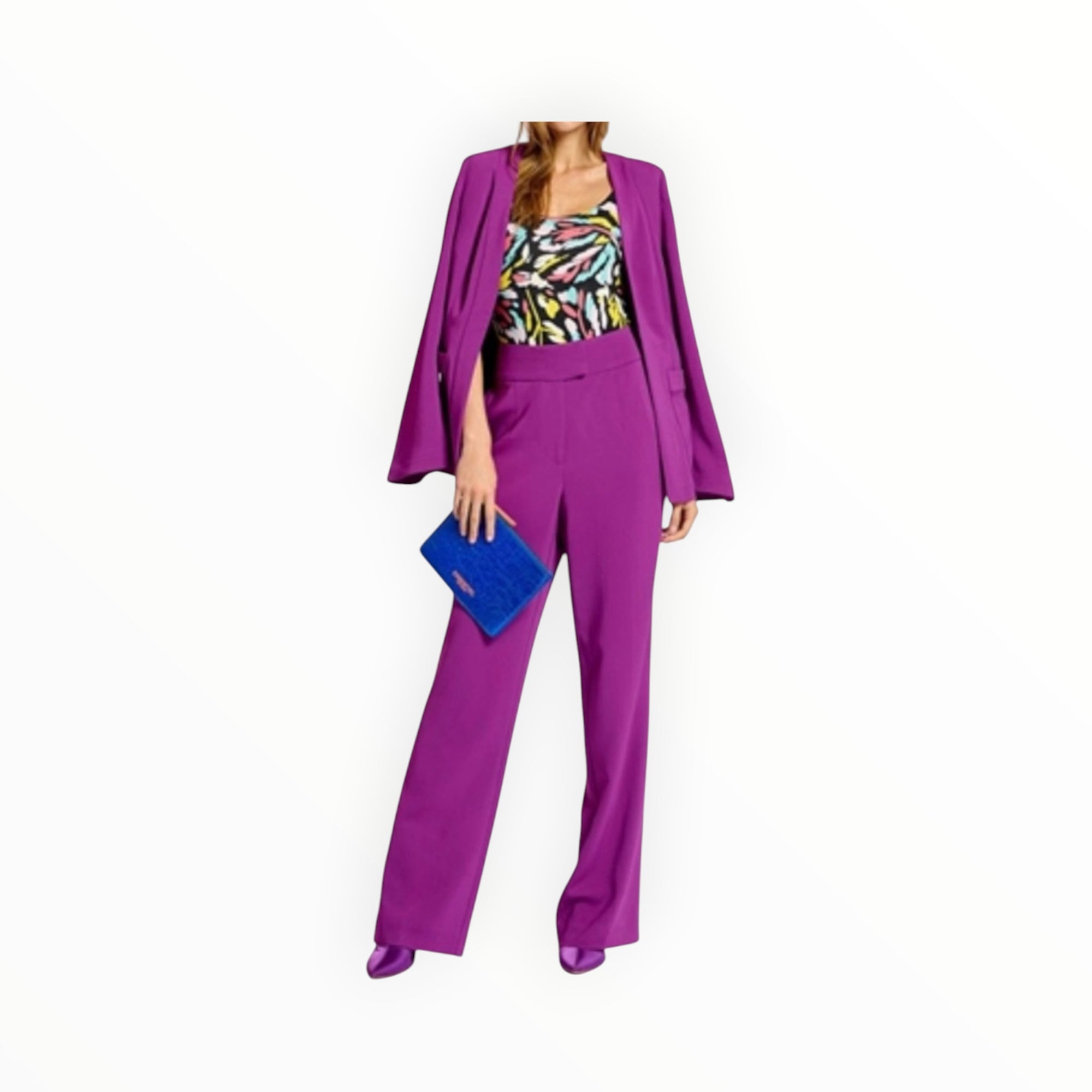 Essentiel Antwerp Viscose Satin  Straight Leg Pants - Purple
