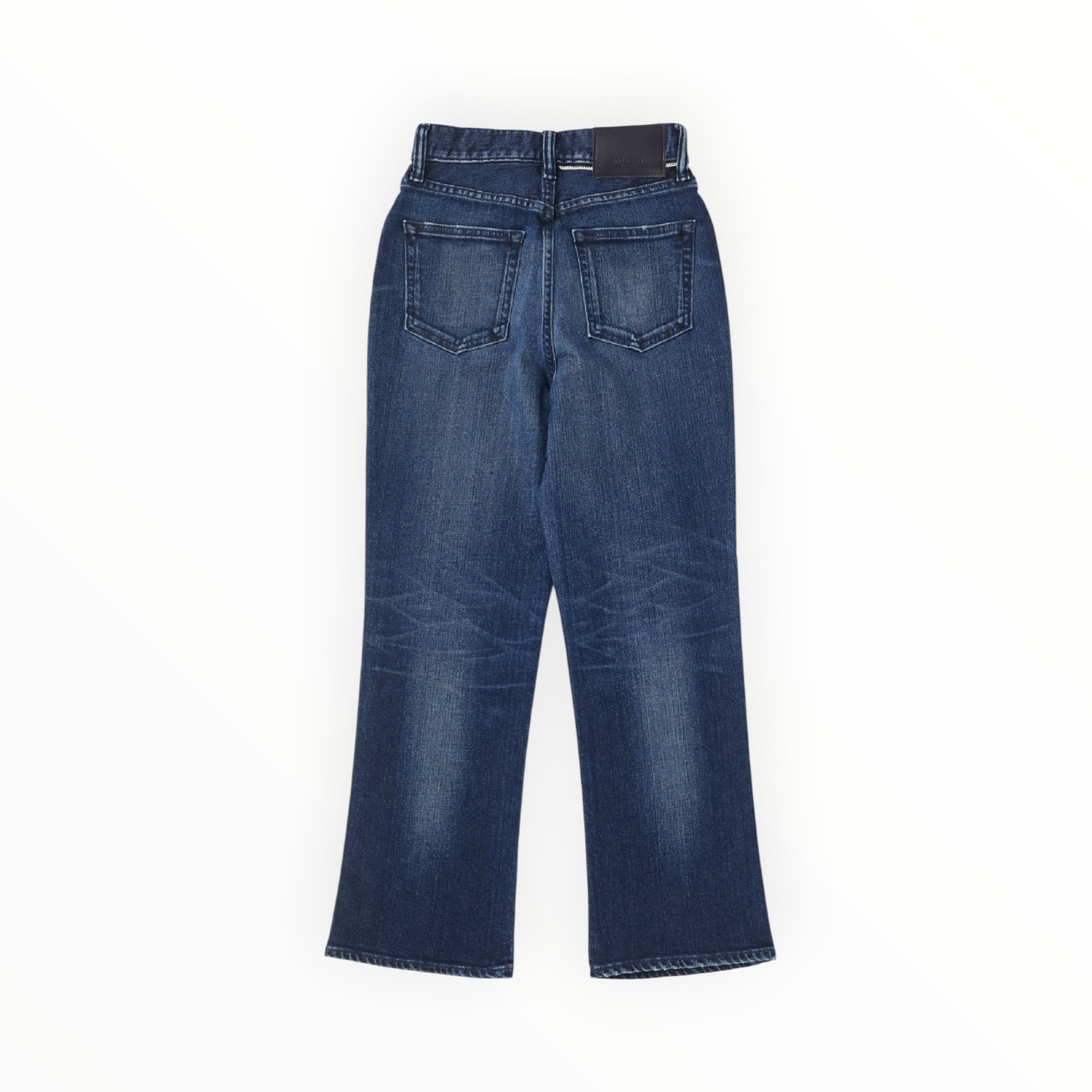 Moussy Vintage Emma Cropped Flare Jeans - Dark Blue