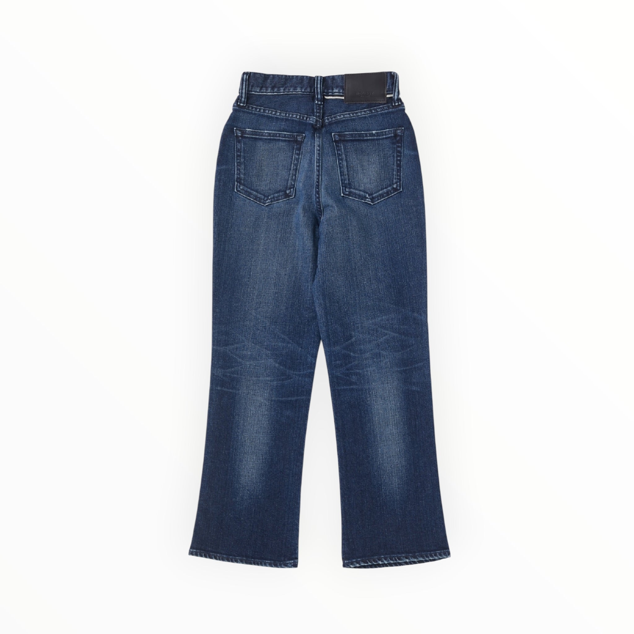 Moussy Vintage Emma Cropped Flare Jeans - Dark Blue