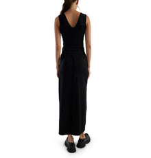Les Tien Blake Deep V Tank - Jet Black
