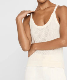 ATM Wool Blend Mixed Stitch Tank - Chalk