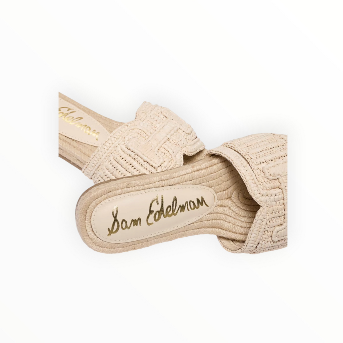 Sam Edelman Miya Slide - Natural Beige Faux Raffia