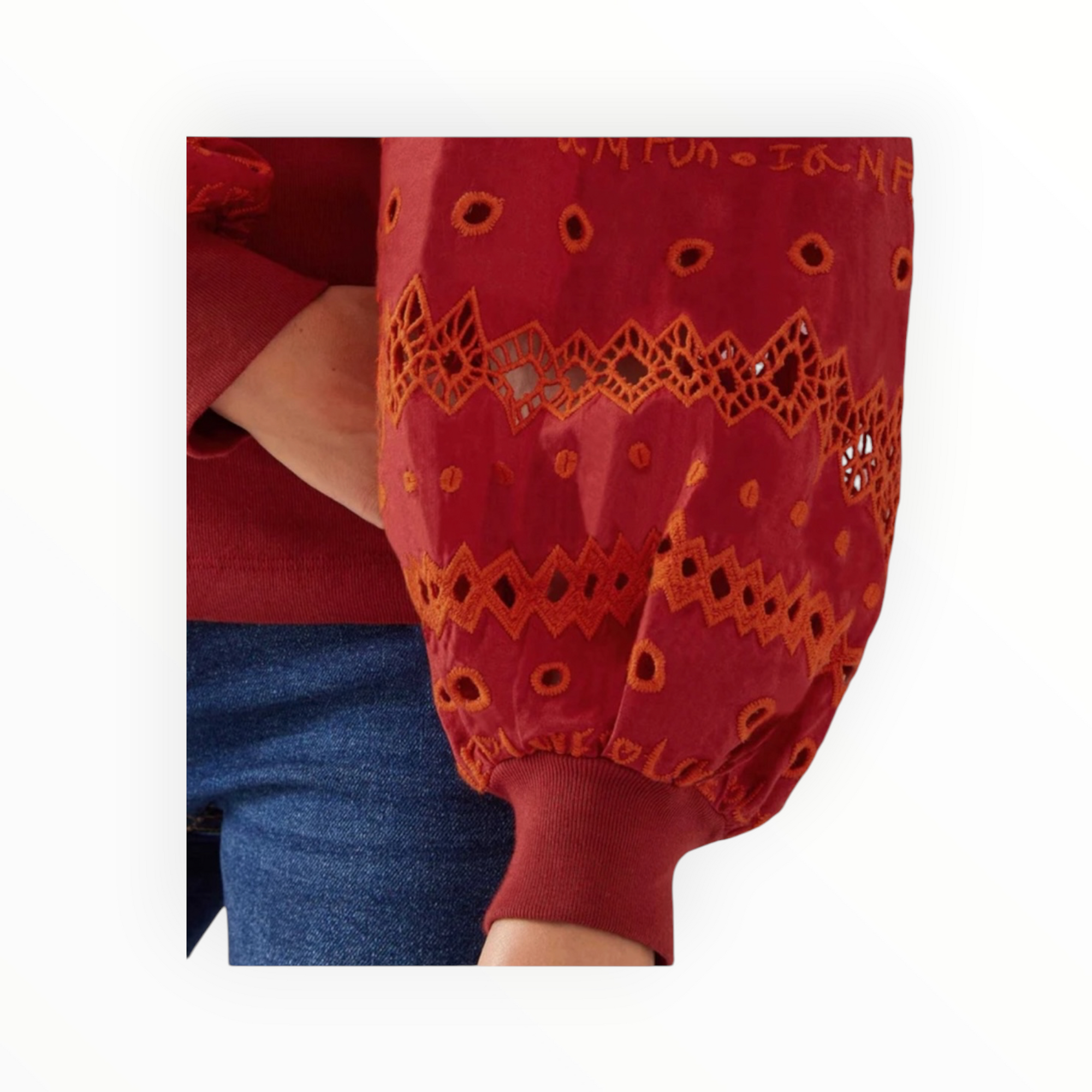 Alivia The Chrissy Top - Clay Embroidery