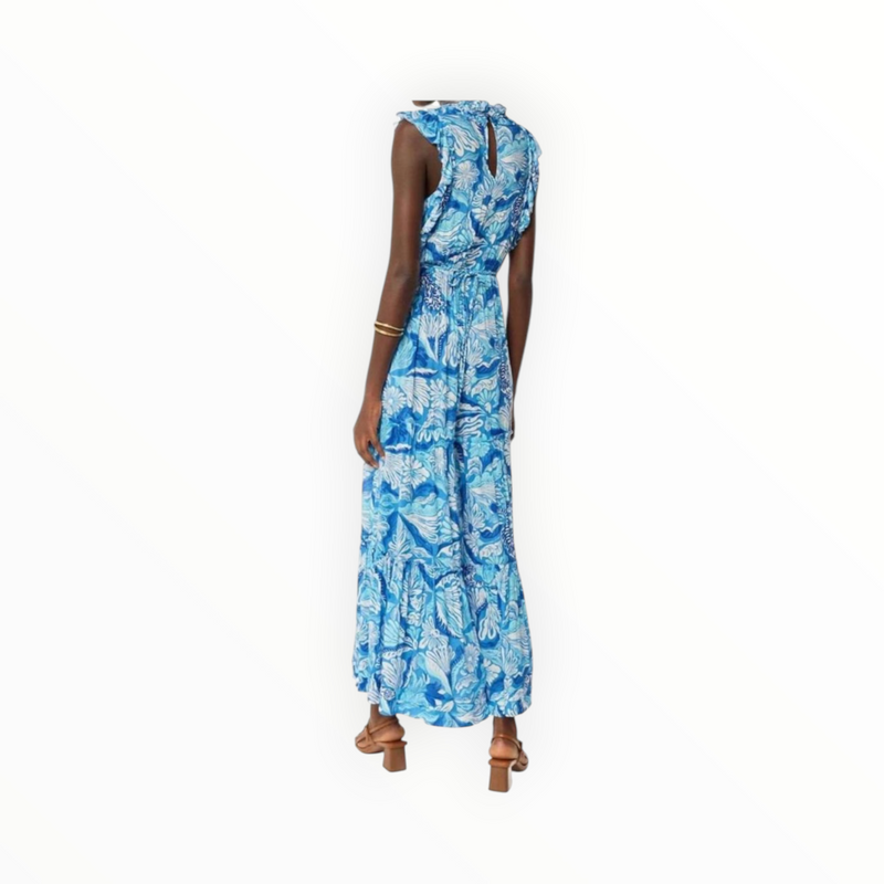 Poupette St Barth Long Belene Jumpsuit - Blue Tiger Lily