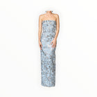 Sachin & Babi Metallic Cloque Sophia Gown - Pewter Gardens