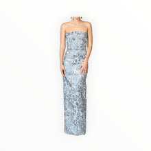 Sachin & Babi Metallic Cloque Sophia Gown - Pewter Gardens
