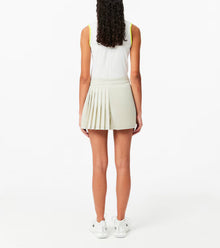 Lacoste Women's Pleated Lined Tennis Shorts - Grey/Yellow