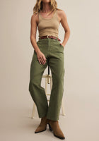Z Supply Olive Twill Pants - Hunter Green