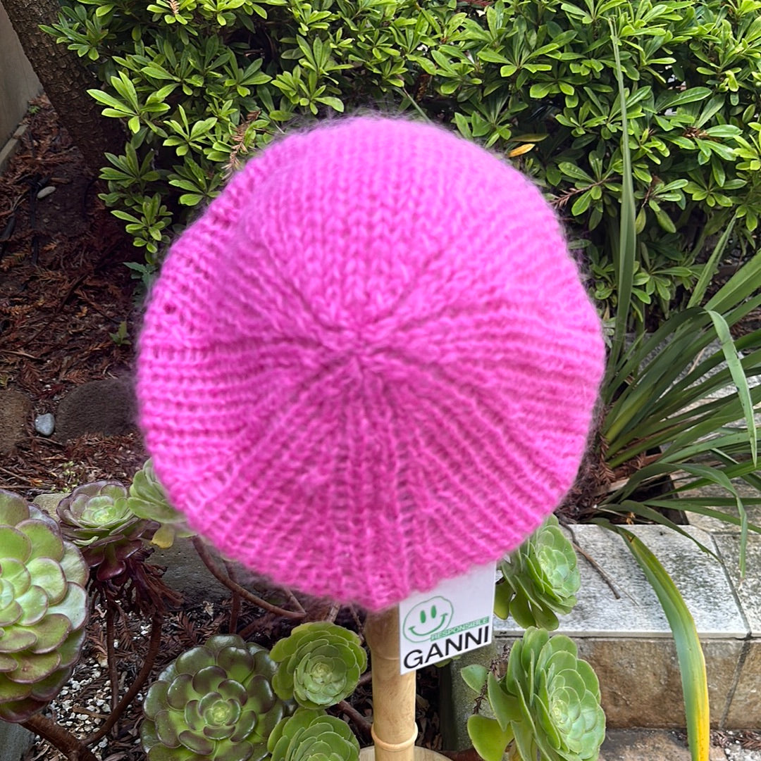 GANNI Mohair Beret - Phiox Pink