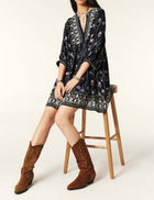 ba&sh Short Printed Naia Dress - Night Blue