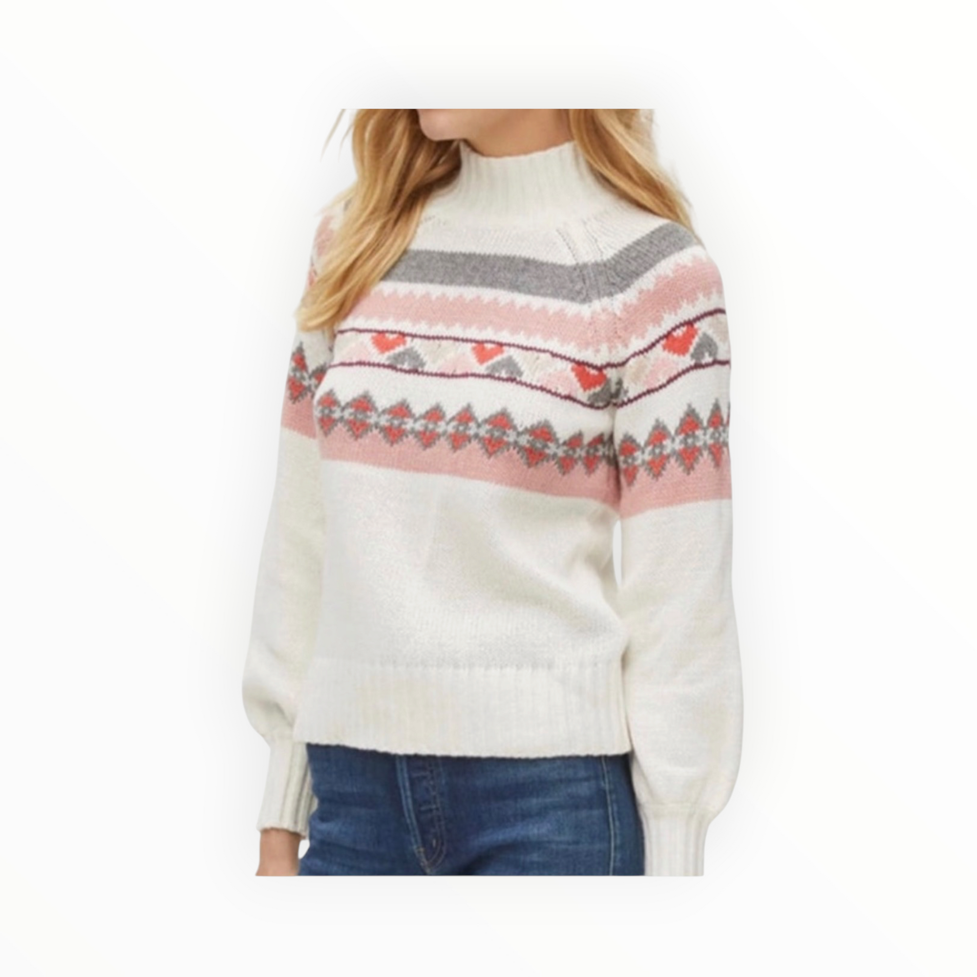 Michael Stars Pernille Printed Turtleneck Sweater