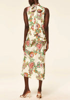MISA Fay Skirt - Floral Lattice Satin