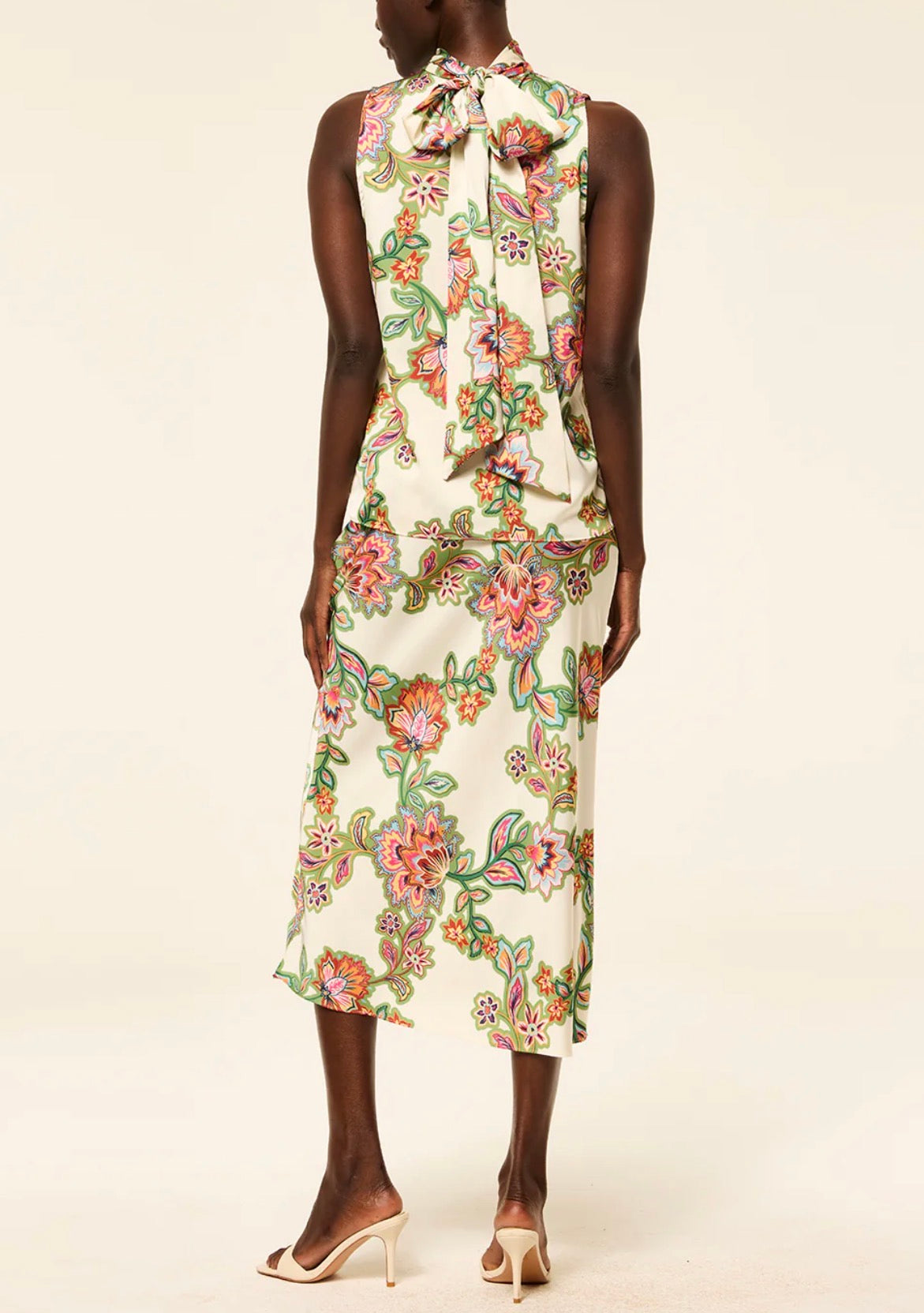 MISA Fay Skirt - Floral Lattice Satin
