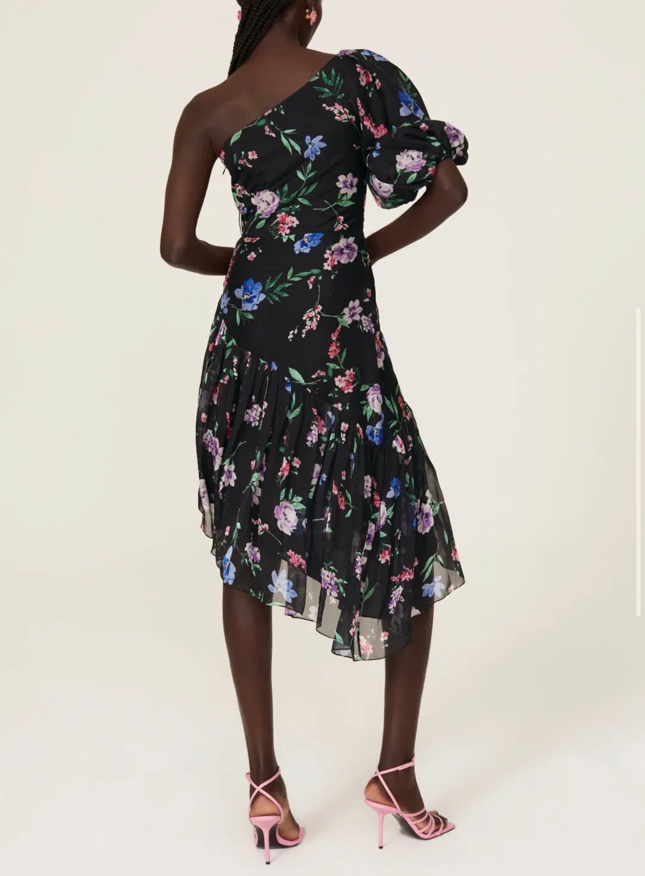 Shoshanna Midnight Gia One Shoulder Dress - Black