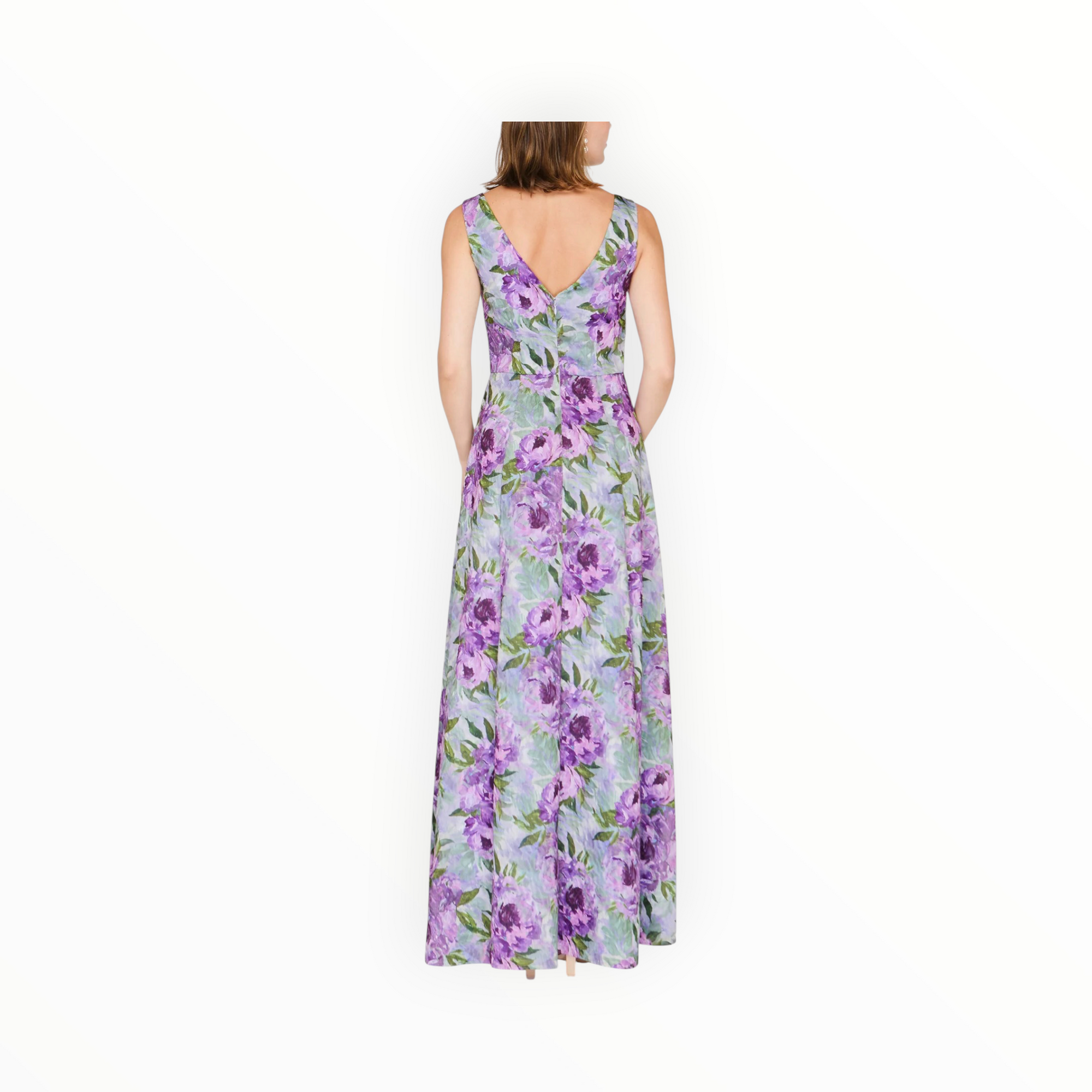JS Collections Jordana A-Line Gown - Lilac Green