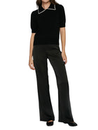 Autumn Peter Pan Collar With Rhinestone Trim - Black