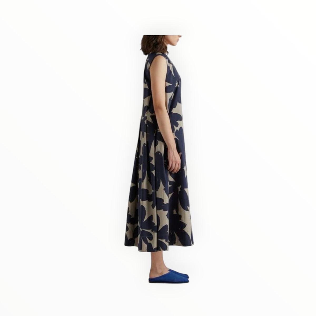 MEIMEIJ Floral Dress - Navy/Khaki