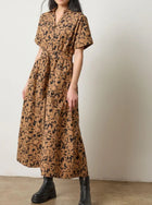LILLA|P Collared Maxi Shirtdress - Animal Floral