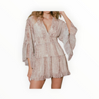 Lavender Brown Lena Dress - Taupe Multi