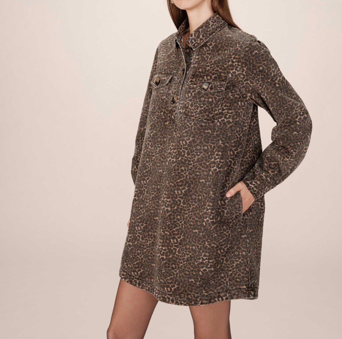Grace & Mila Sally Leopard Short Dress