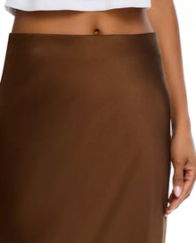 Frame Silk Column Maxi Skirt - Moss