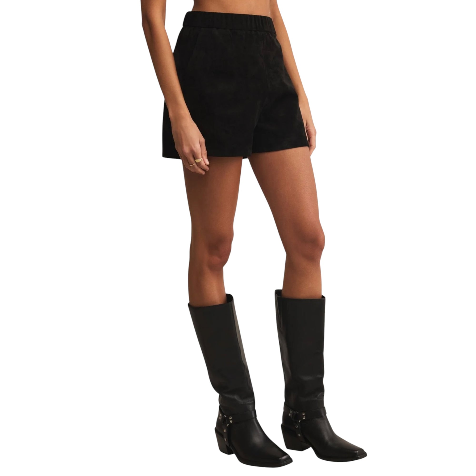 Z Supply Tia Faux Suede Short - Black