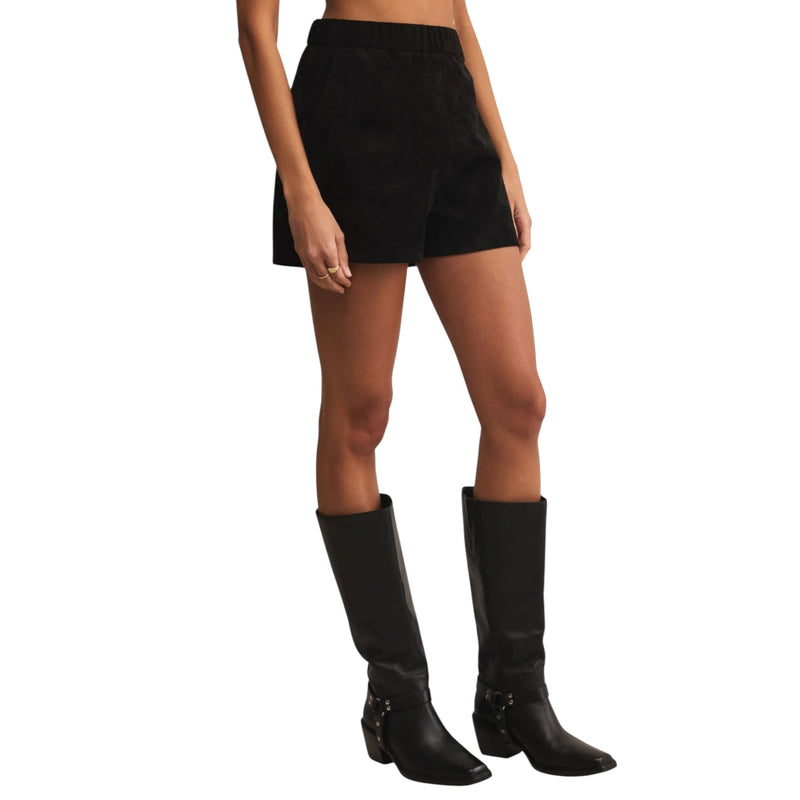 Z Supply Tia Faux Suede Short - Black