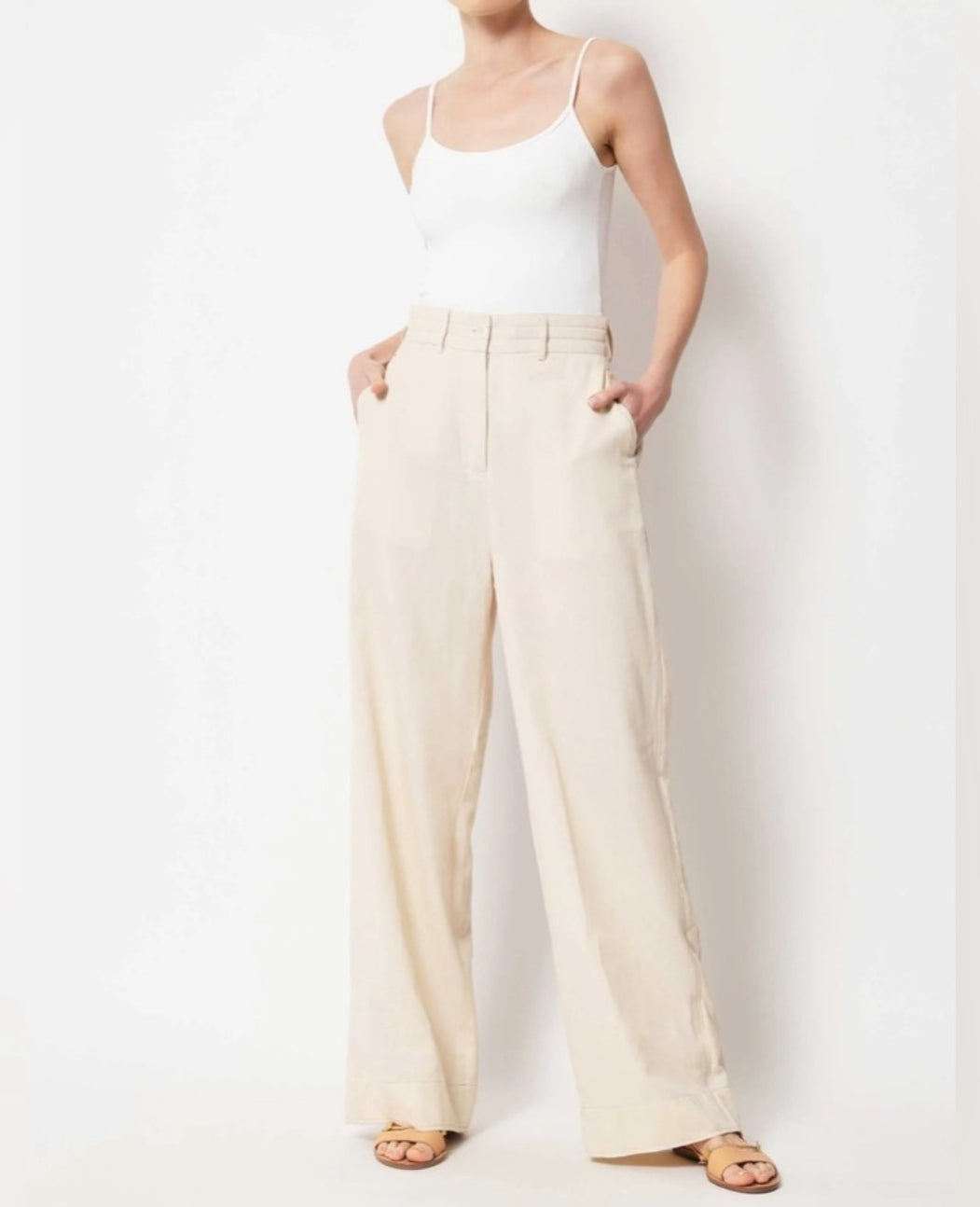 Omika Roma Pant - Solid Ivory