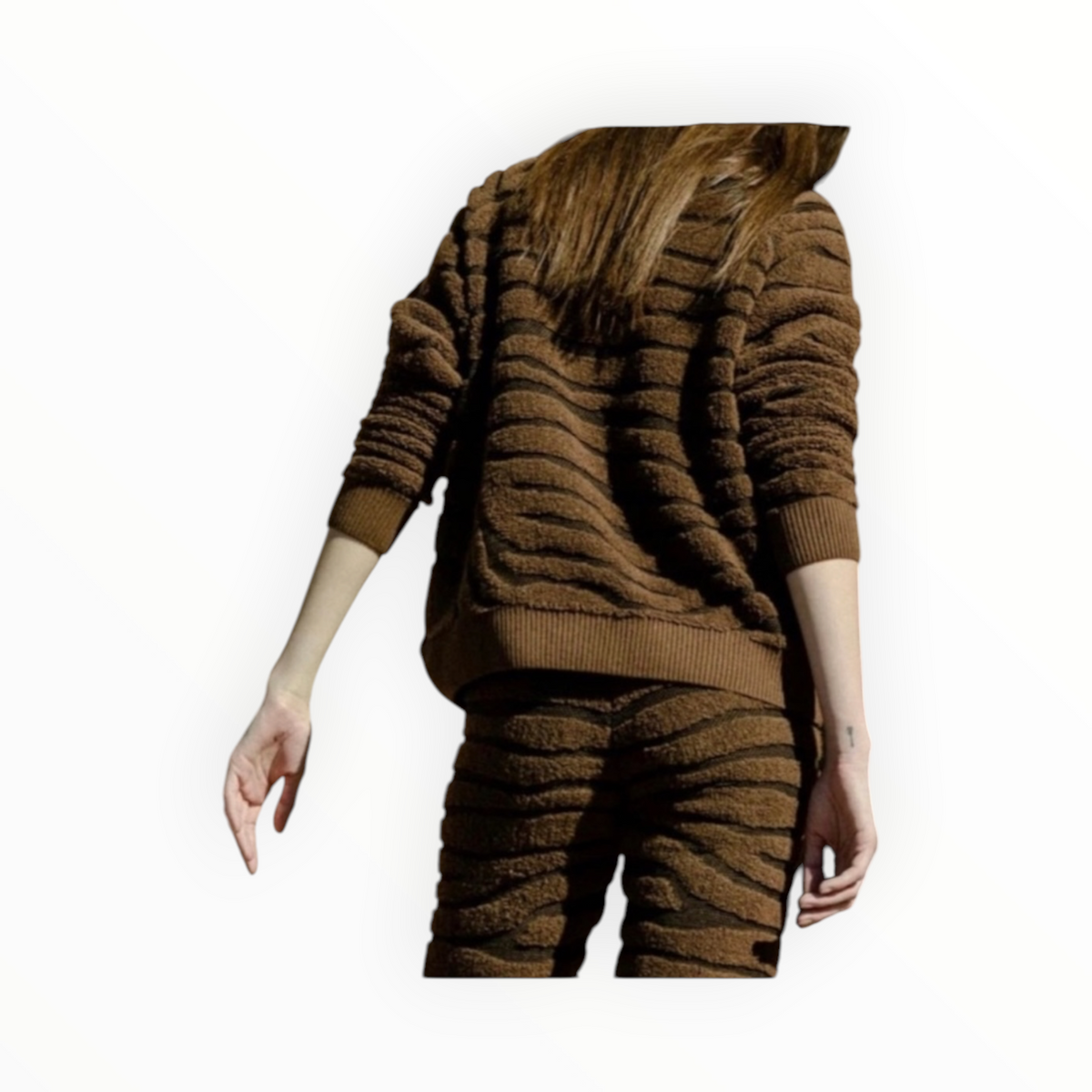 Ragdoll LA Cashmere Knit Sweater - Dark Brown Zebra
