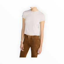 Frame The Contrast Stitch Baby Tee - Bone