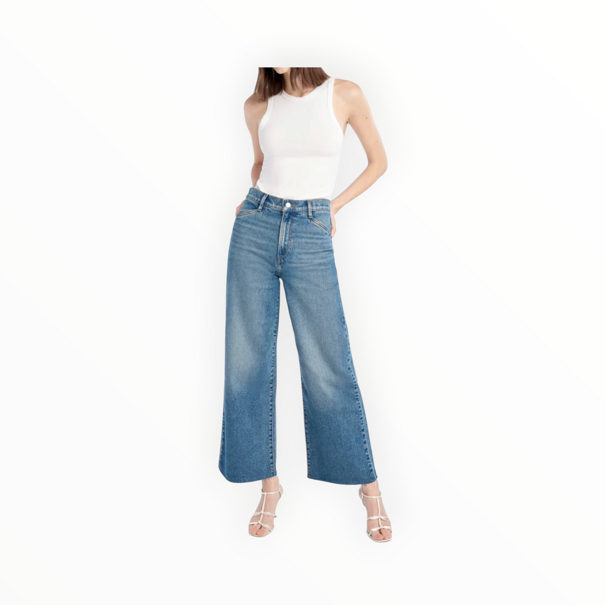 Favorite Daughter Mischa Super High Rise Wide Leg Ankle - Rio