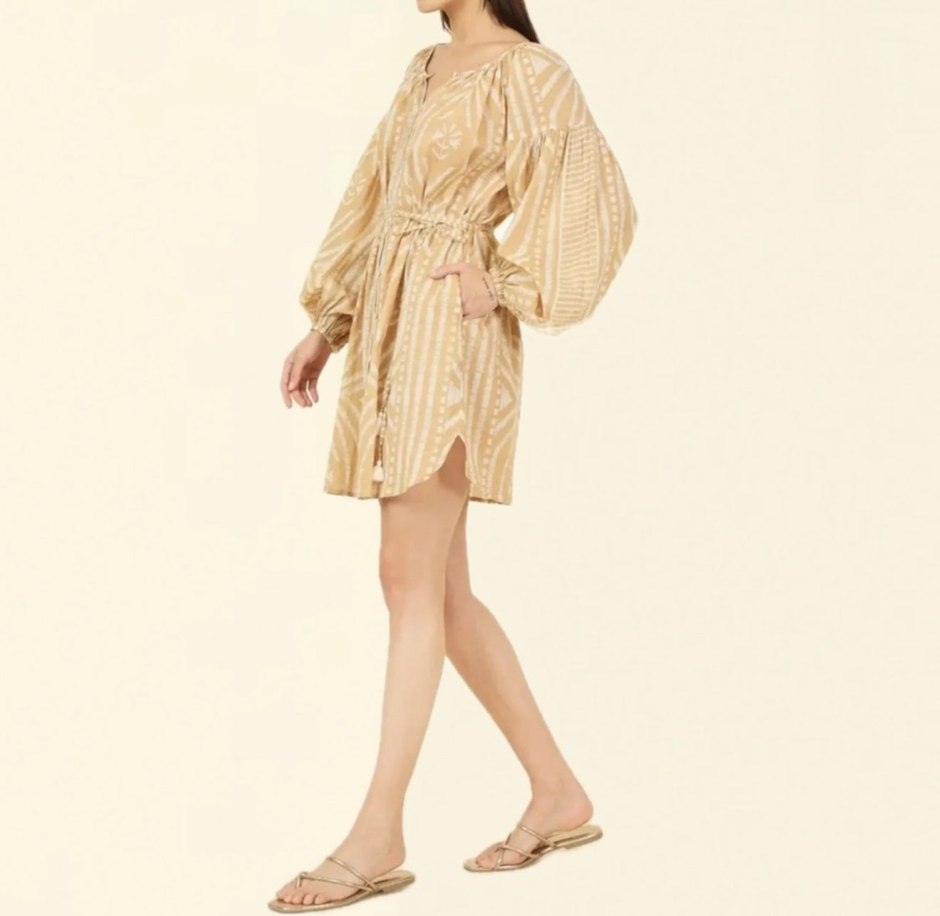 Omika Flora Mini Dress - Jolie Macadamia