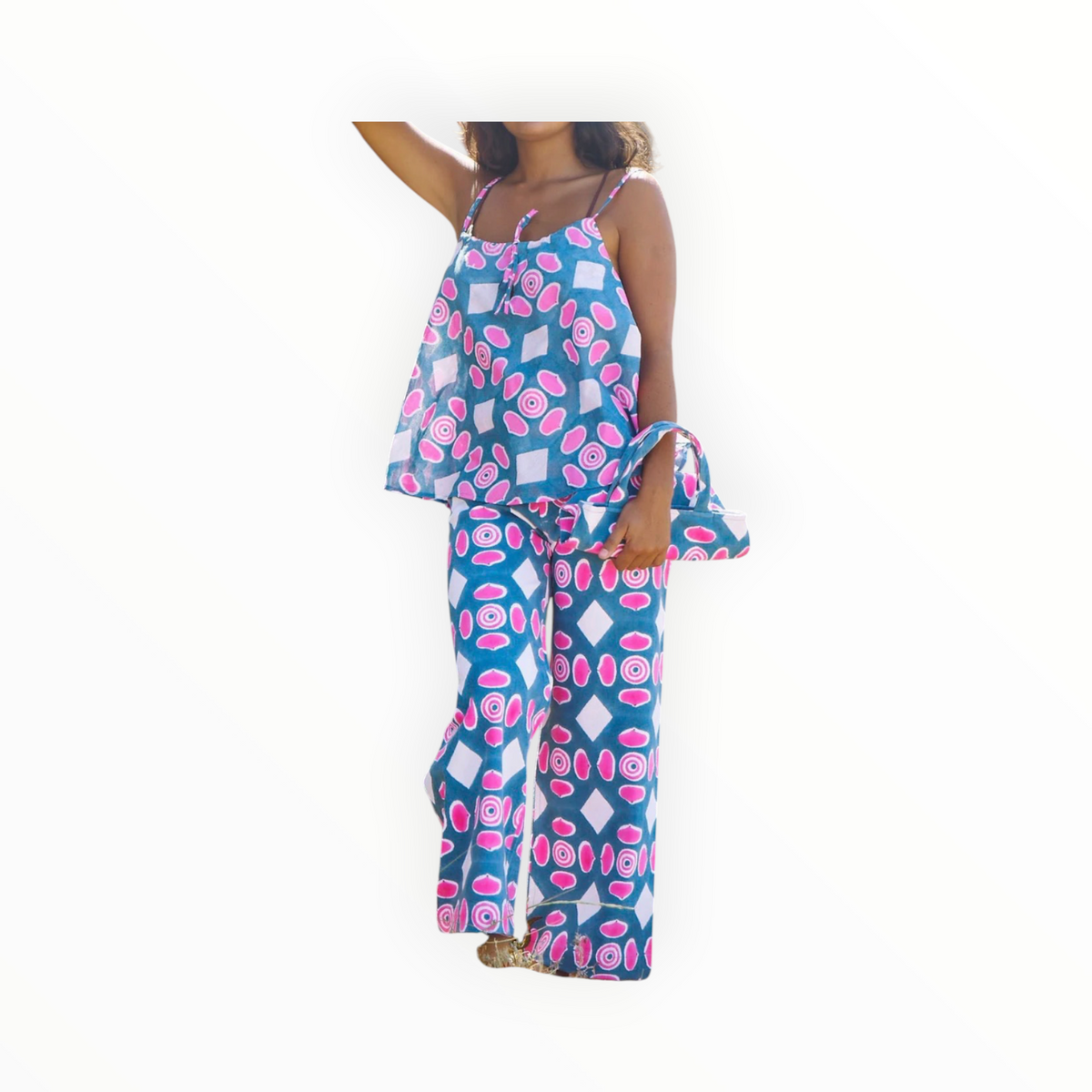 SZ Blockprints Goa Tank - Button Print