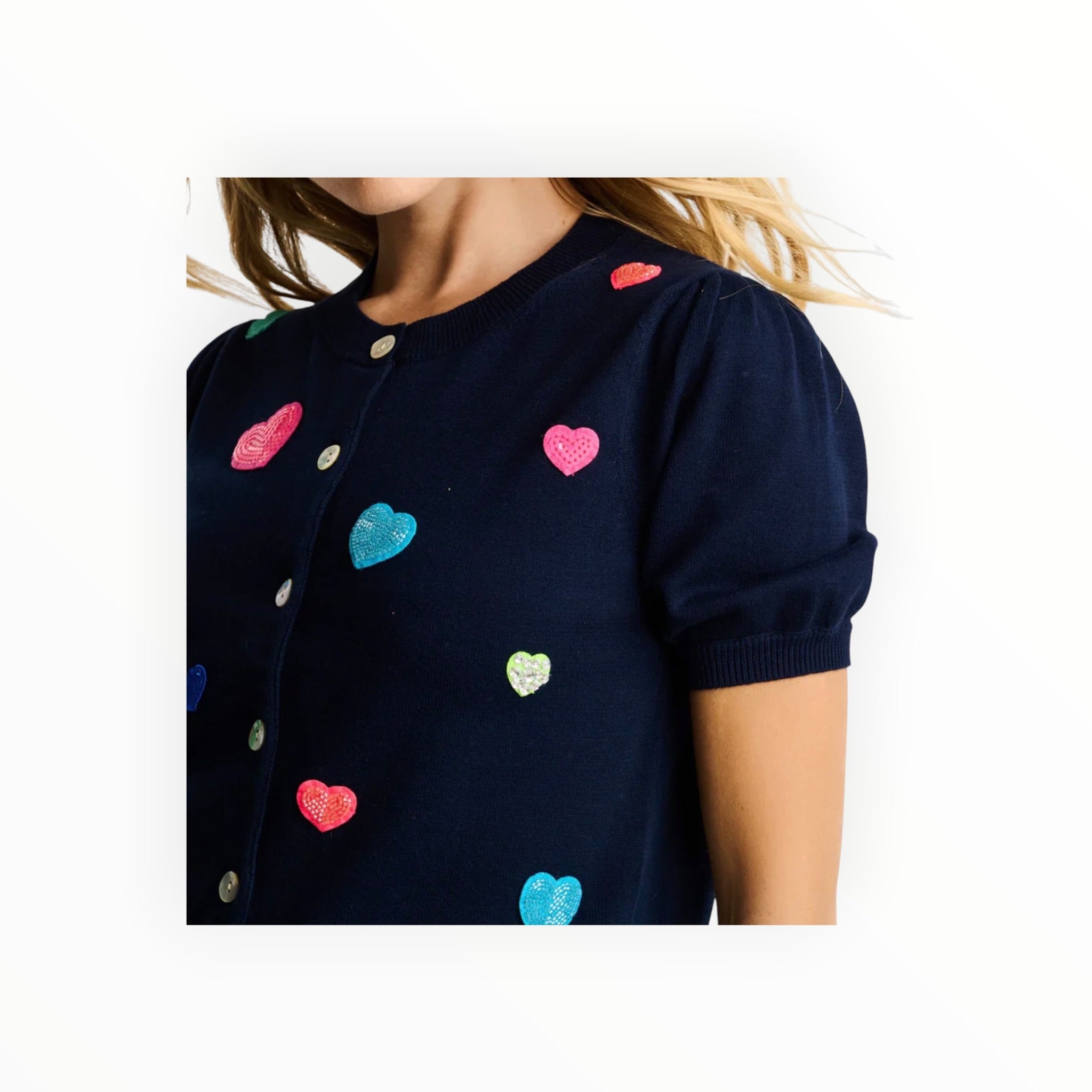Lisa Todd Lisa Todd Royal Flush Heart Sweater - Navy