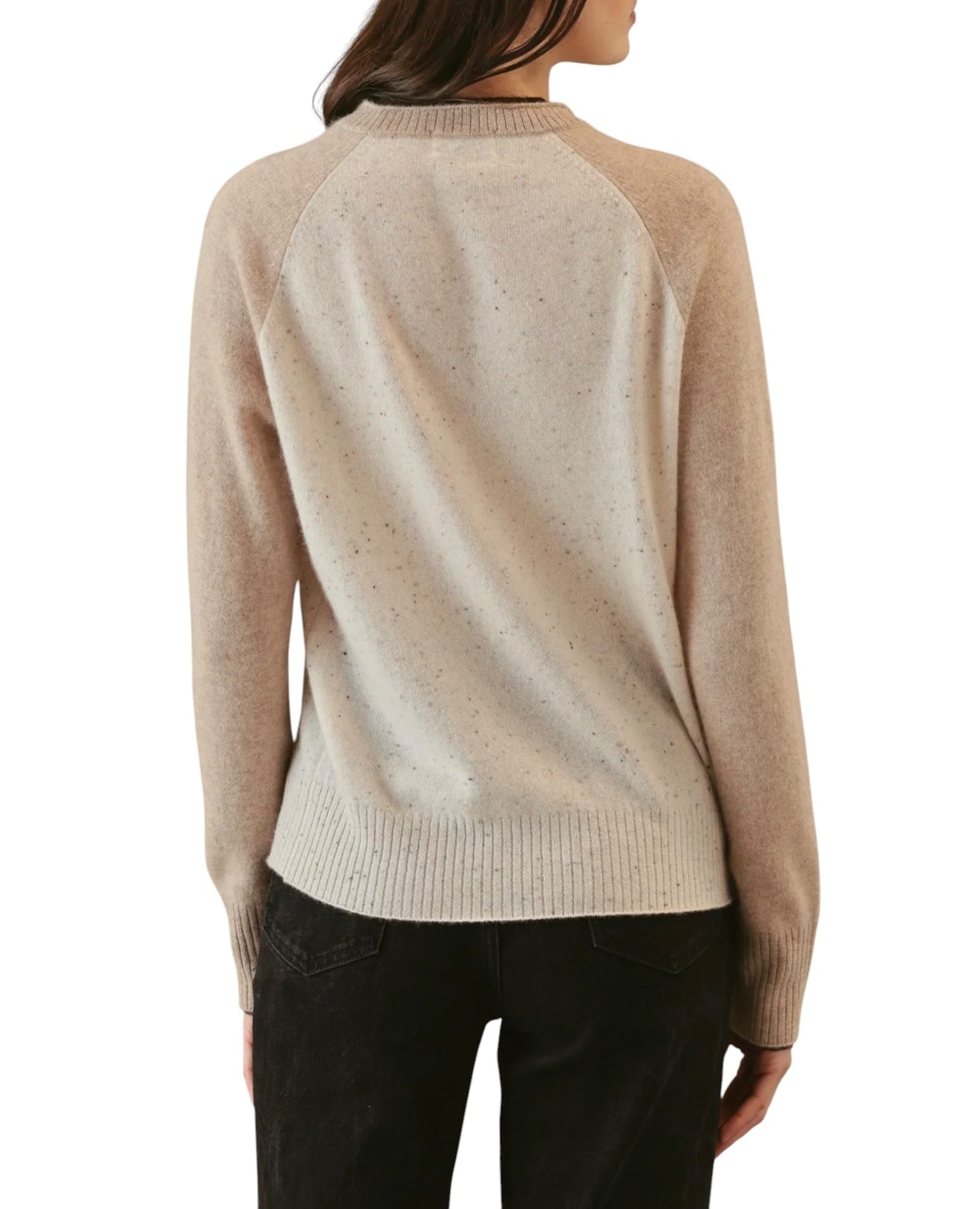 27 Miles Malibu Proctor Cashmere Baseball Pullover - Coconut/Oatmeal/Espresso