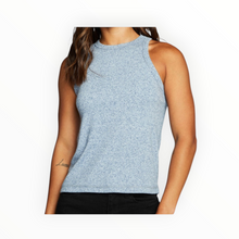 Chaser Linen Jersey High Neck Racer Tank in Playa
