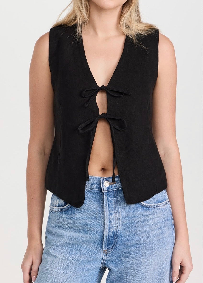 DL1961 Zia Vest - Black Linen