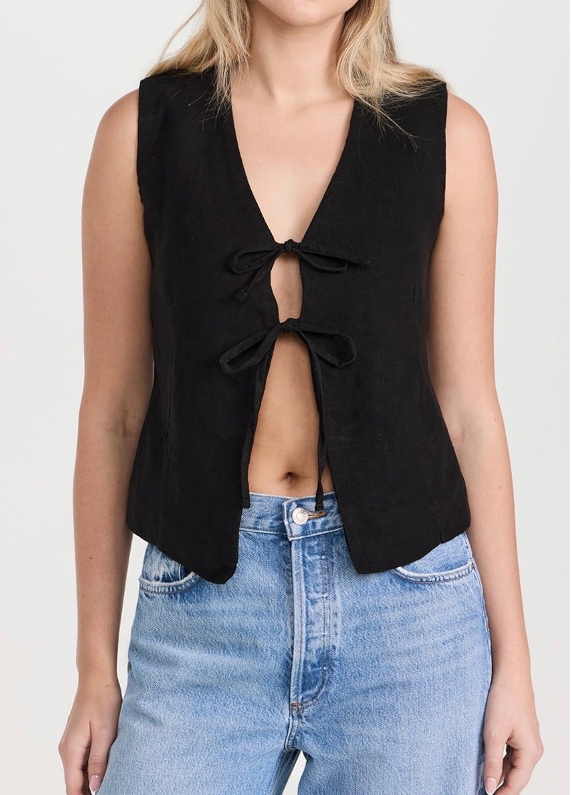 DL1961 Zia Vest - Black Linen