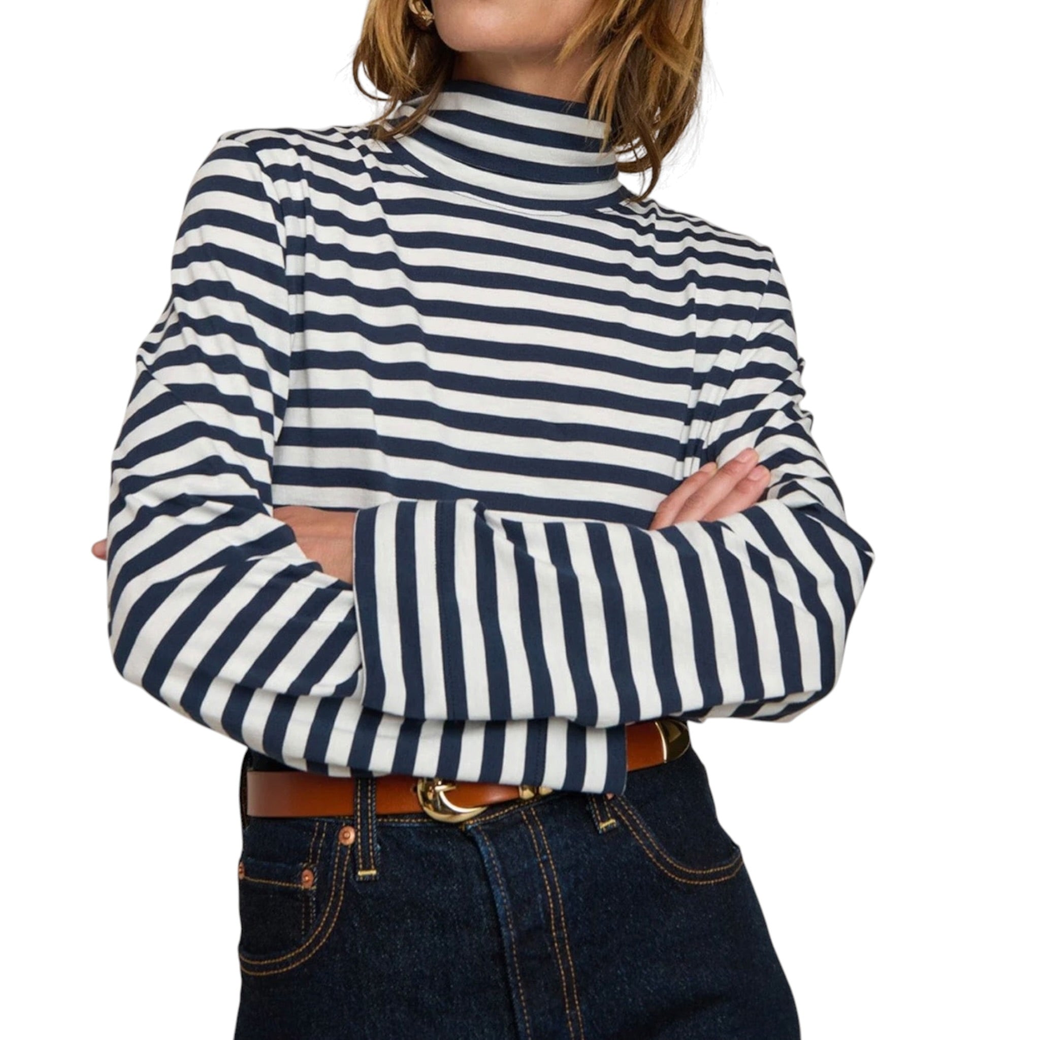 Nation Ltd Neo Turtleneck - Seascape Stripe