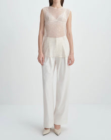 Rue Sophie Ananya Sequinced Mesh Top - Crème