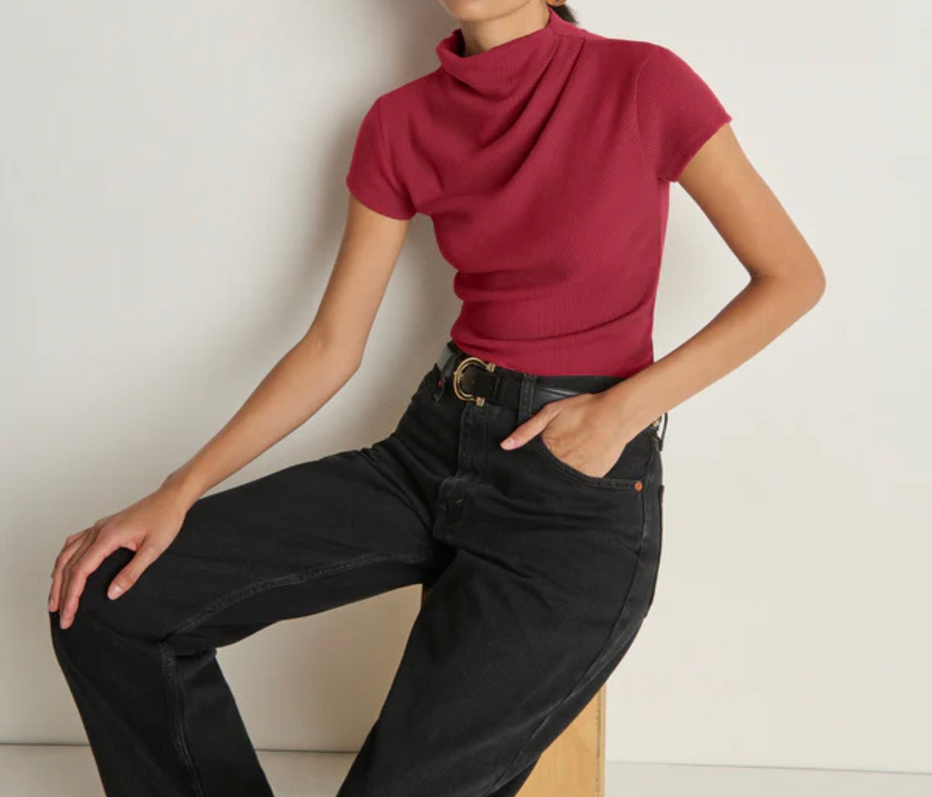 Nation Ltd Katie Draped Top - Sangria