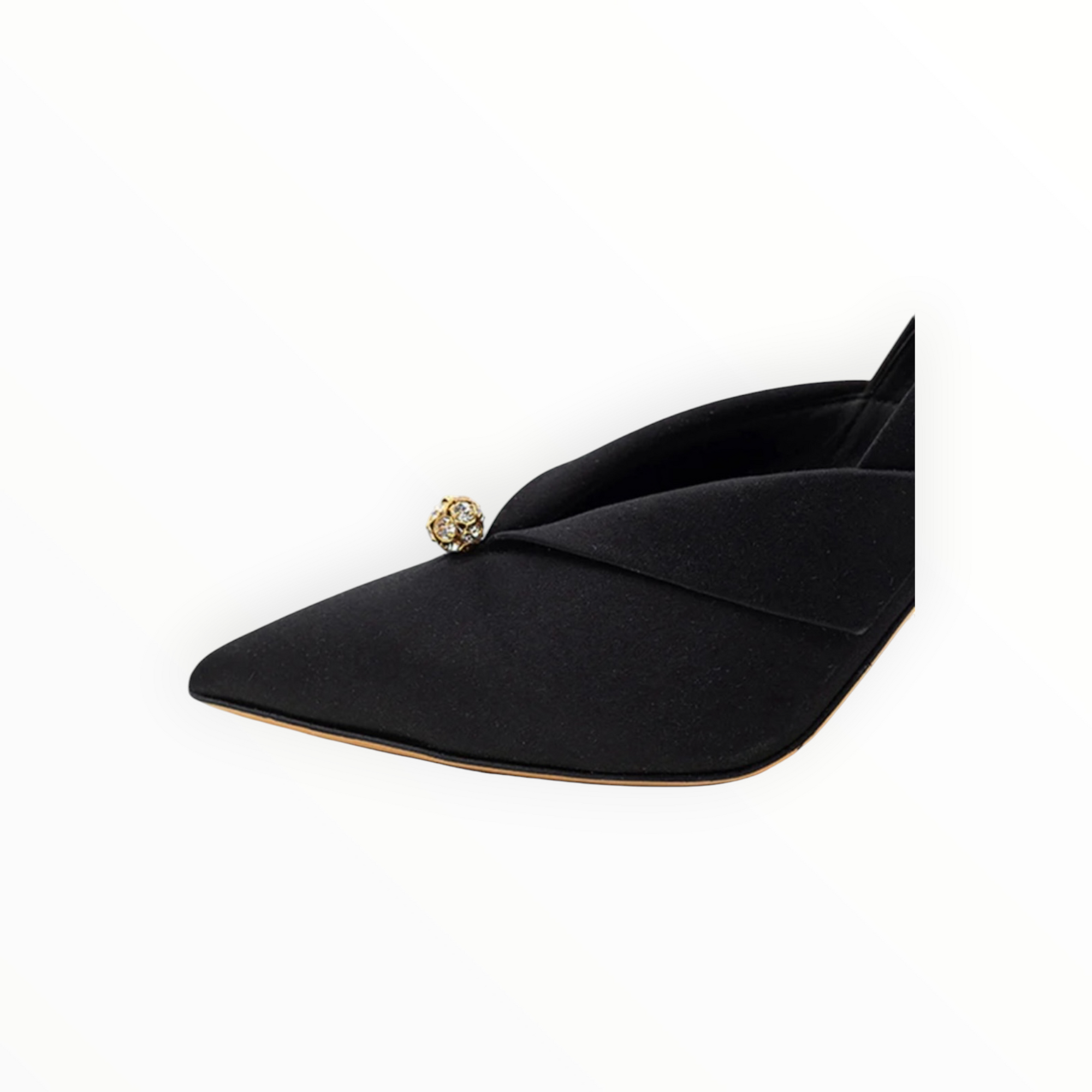 Something Bleu Selah Pointed Toe Pump - Black Satin