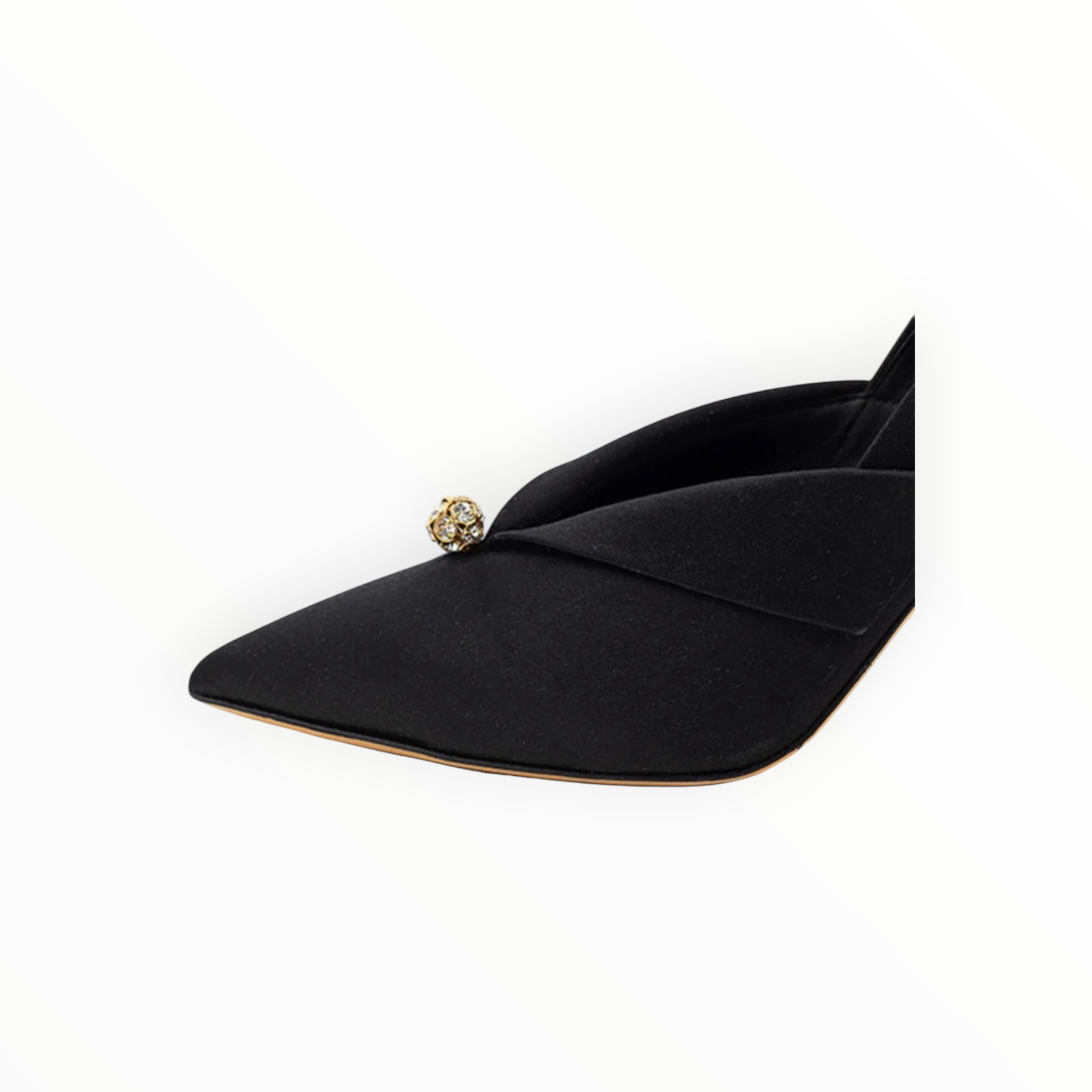 Something Bleu Selah Pointed Toe Pump - Black Satin