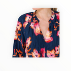 go> BY GOSILK Go Crease It Up Top - Sunset Peonies Print