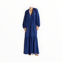 momonì Viento Dress in Solid Color Habutai Silk - Ultramarine Blue